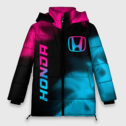 Женская зимняя куртка Honda - neon gradient: надпись, символ