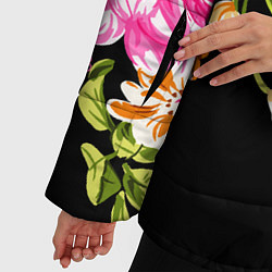 Куртка зимняя женская Букет цветов, цвет: 3D-черный — фото 2