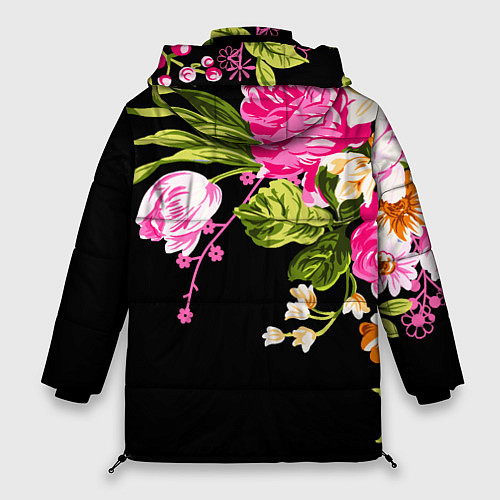 Женская зимняя куртка Букет цветов / 3D-Светло-серый – фото 2