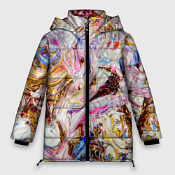 Куртка зимняя женская Aesthetic visual art galaxy slime, цвет: 3D-черный