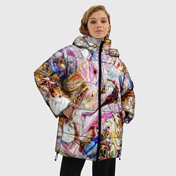 Куртка зимняя женская Aesthetic visual art galaxy slime, цвет: 3D-черный — фото 2