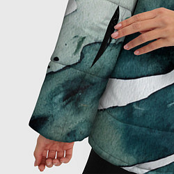 Куртка зимняя женская Акварельные контрастные разводы, цвет: 3D-черный — фото 2