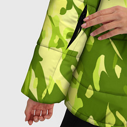 Куртка зимняя женская Зеленый абстрактный камуфляж, цвет: 3D-светло-серый — фото 2