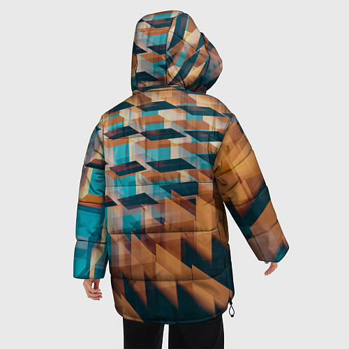 Женская зимняя куртка Абстрактное множество поверхностей разных цветов / 3D-Светло-серый – фото 4