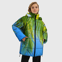 Куртка зимняя женская Пальма у неба, цвет: 3D-светло-серый — фото 2