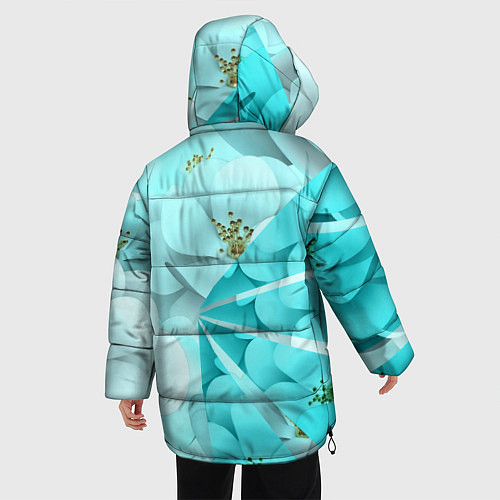 Женская зимняя куртка Нежный цветочный smile / 3D-Светло-серый – фото 4