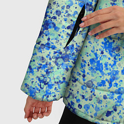 Куртка зимняя женская Текстура абстракция лёд синий, цвет: 3D-черный — фото 2