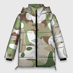 Куртка зимняя женская Камуфляж зимний лес крупный, цвет: 3D-черный