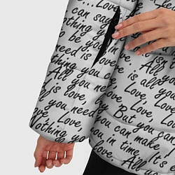 Куртка зимняя женская Текст песни: что вам нужно - это любовь, цвет: 3D-черный — фото 2