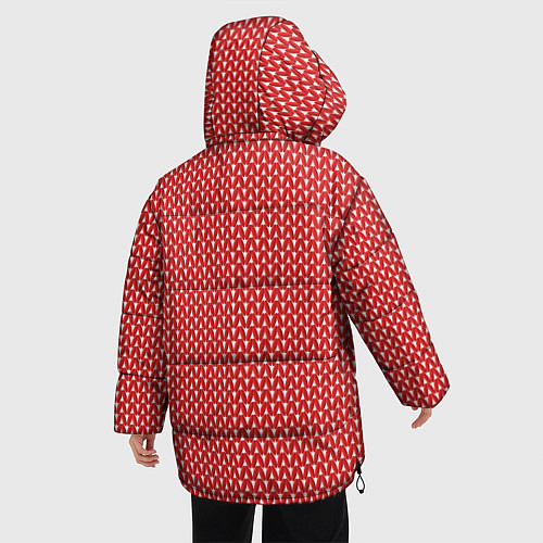Женская зимняя куртка Вязанное полотно - Красное / 3D-Светло-серый – фото 4