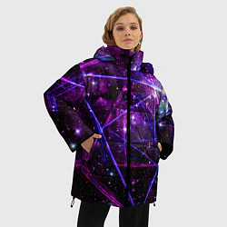 Куртка зимняя женская Triangle space - Neon - Geometry, цвет: 3D-красный — фото 2