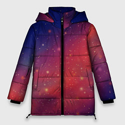 Куртка зимняя женская Абстракция космос млечный путь, цвет: 3D-светло-серый
