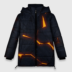Куртка зимняя женская Неоновые плиты в разломе, цвет: 3D-черный