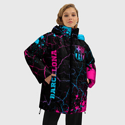 Куртка зимняя женская Barcelona - neon gradient: надпись, символ, цвет: 3D-черный — фото 2