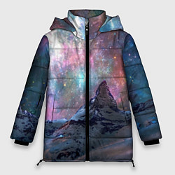 Куртка зимняя женская Снежная вершина и бесконечное космическое простран, цвет: 3D-красный