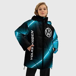 Куртка зимняя женская Volkswagen неоновые лампы, цвет: 3D-черный — фото 2