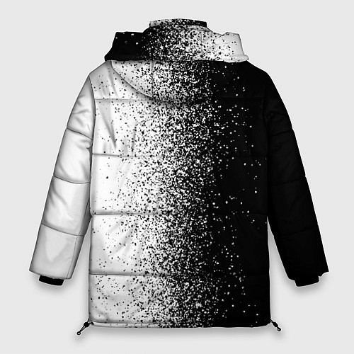 Женская зимняя куртка Брызги красок - Черно-белый / 3D-Светло-серый – фото 2