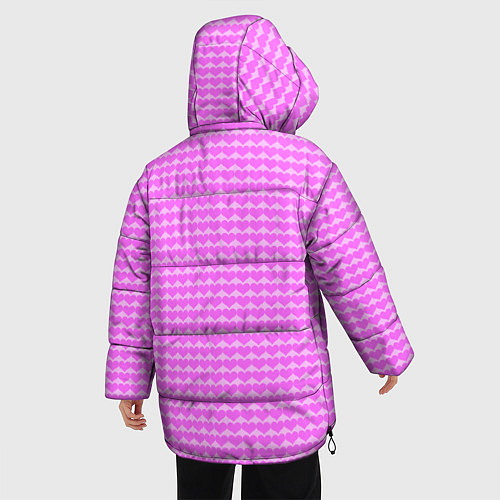 Женская зимняя куртка Много сердец розовое / 3D-Красный – фото 4