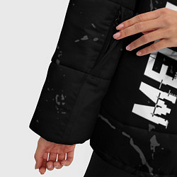 Куртка зимняя женская Metallica glitch на темном фоне: надпись, символ, цвет: 3D-черный — фото 2