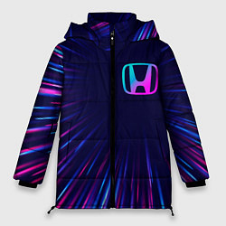 Куртка зимняя женская Honda neon speed lines, цвет: 3D-черный