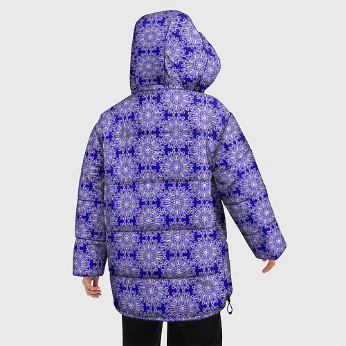 Женская зимняя куртка Узор сине-фиолетовый / 3D-Светло-серый – фото 4