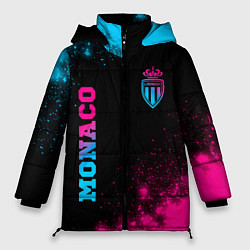 Женская зимняя куртка Monaco - neon gradient: надпись, символ