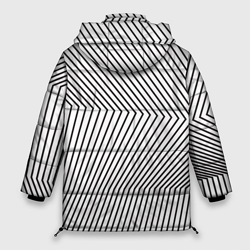 Женская зимняя куртка Ломанные линии и оптическая иллюзия / 3D-Светло-серый – фото 2