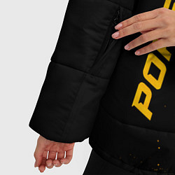 Куртка зимняя женская Porsche - gold gradient: надпись, символ, цвет: 3D-черный — фото 2