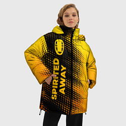 Куртка зимняя женская Spirited Away - gold gradient: по-вертикали, цвет: 3D-черный — фото 2