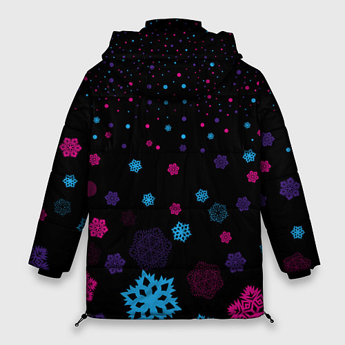 Женская зимняя куртка Цветные снежинки / 3D-Светло-серый – фото 2