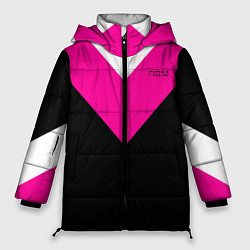 Куртка зимняя женская FIRM черный с розовой вставкой, цвет: 3D-светло-серый