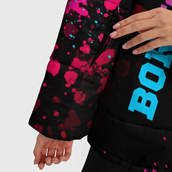 Куртка зимняя женская Borussia - neon gradient: надпись, символ, цвет: 3D-черный — фото 2