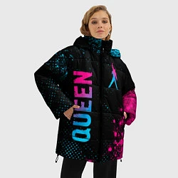 Куртка зимняя женская Queen - neon gradient: надпись, символ, цвет: 3D-черный — фото 2