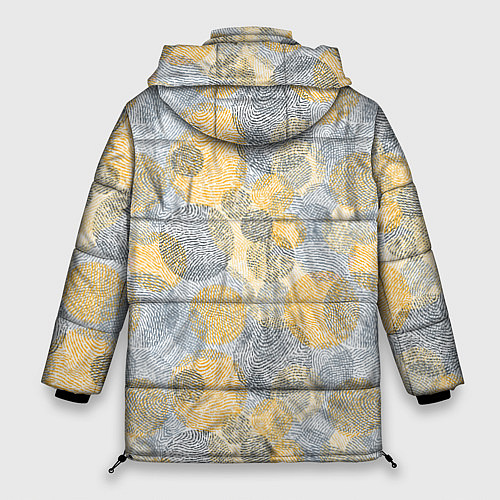 Женская зимняя куртка Круги с рисунком отпечатков пальцев / 3D-Светло-серый – фото 2