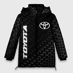 Куртка зимняя женская Toyota карбоновый фон, цвет: 3D-черный