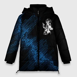 Куртка зимняя женская Iron Maiden звуковая волна, цвет: 3D-черный