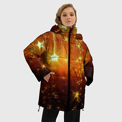 Куртка зимняя женская Золотистае звёзды, цвет: 3D-черный — фото 2