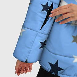 Куртка зимняя женская Звёзды на голубом фоне, цвет: 3D-черный — фото 2