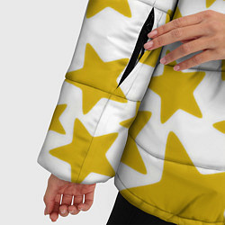 Куртка зимняя женская Жёлтые звезды, цвет: 3D-черный — фото 2