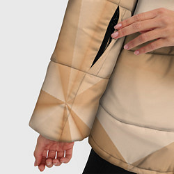 Куртка зимняя женская Бежевые полигональные фигуры, цвет: 3D-черный — фото 2