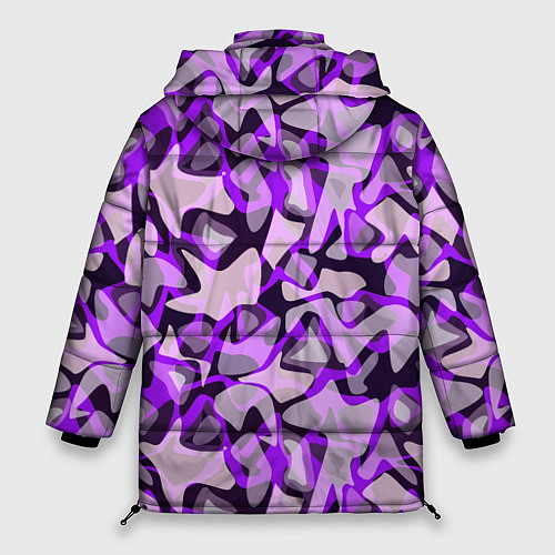 Женская зимняя куртка Сиренево-серый абстрактный пятнистый узор / 3D-Светло-серый – фото 2