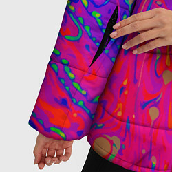 Куртка зимняя женская Разноцветная импрессивная композиция, цвет: 3D-черный — фото 2