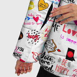Куртка зимняя женская Love inscriptions, цвет: 3D-черный — фото 2