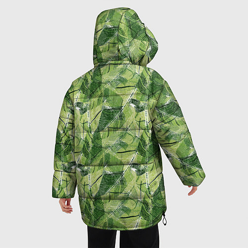 Женская зимняя куртка Милитари листья крупные / 3D-Красный – фото 4