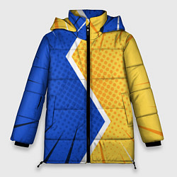 Куртка зимняя женская Желто-синяя молния, цвет: 3D-черный