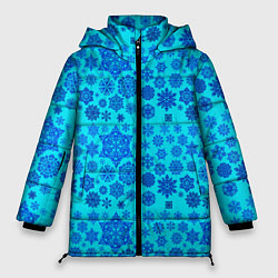 Куртка зимняя женская New Year snowflakes, цвет: 3D-светло-серый