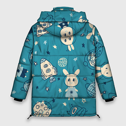 Женская зимняя куртка Зайцы-космонавты / 3D-Светло-серый – фото 2