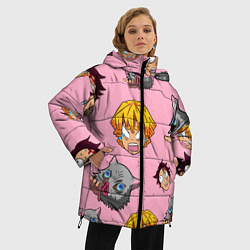 Куртка зимняя женская Главные герои из аниме клинок, цвет: 3D-светло-серый — фото 2