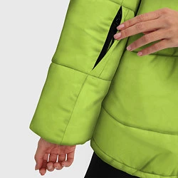 Куртка зимняя женская Текстурированный ярко зеленый салатовый, цвет: 3D-светло-серый — фото 2
