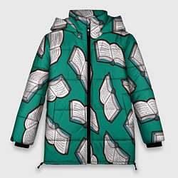 Куртка зимняя женская Книжный узор, цвет: 3D-светло-серый